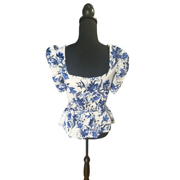 River Island Blue Floral Puff Sleeve Blouse – Romantic & Trendy - Picture 8 of 8